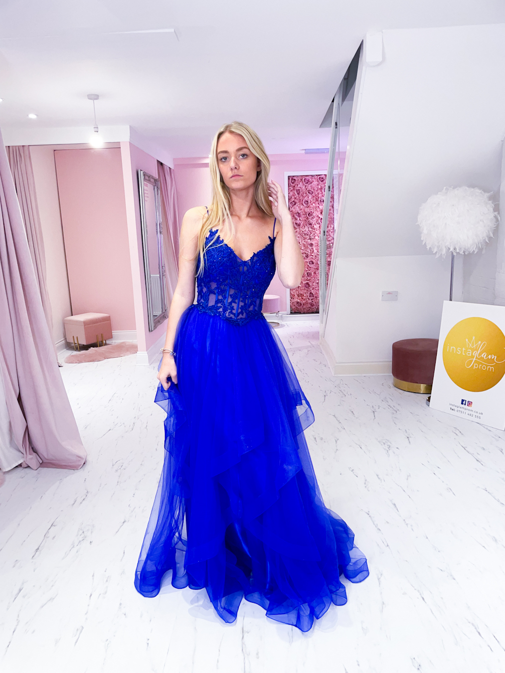 Recoal&Mall】 Women's Blue Gown Dress Off shoulder Big Hem Long Maxi Dinner  Fashion Plain Dress | Lazada PH