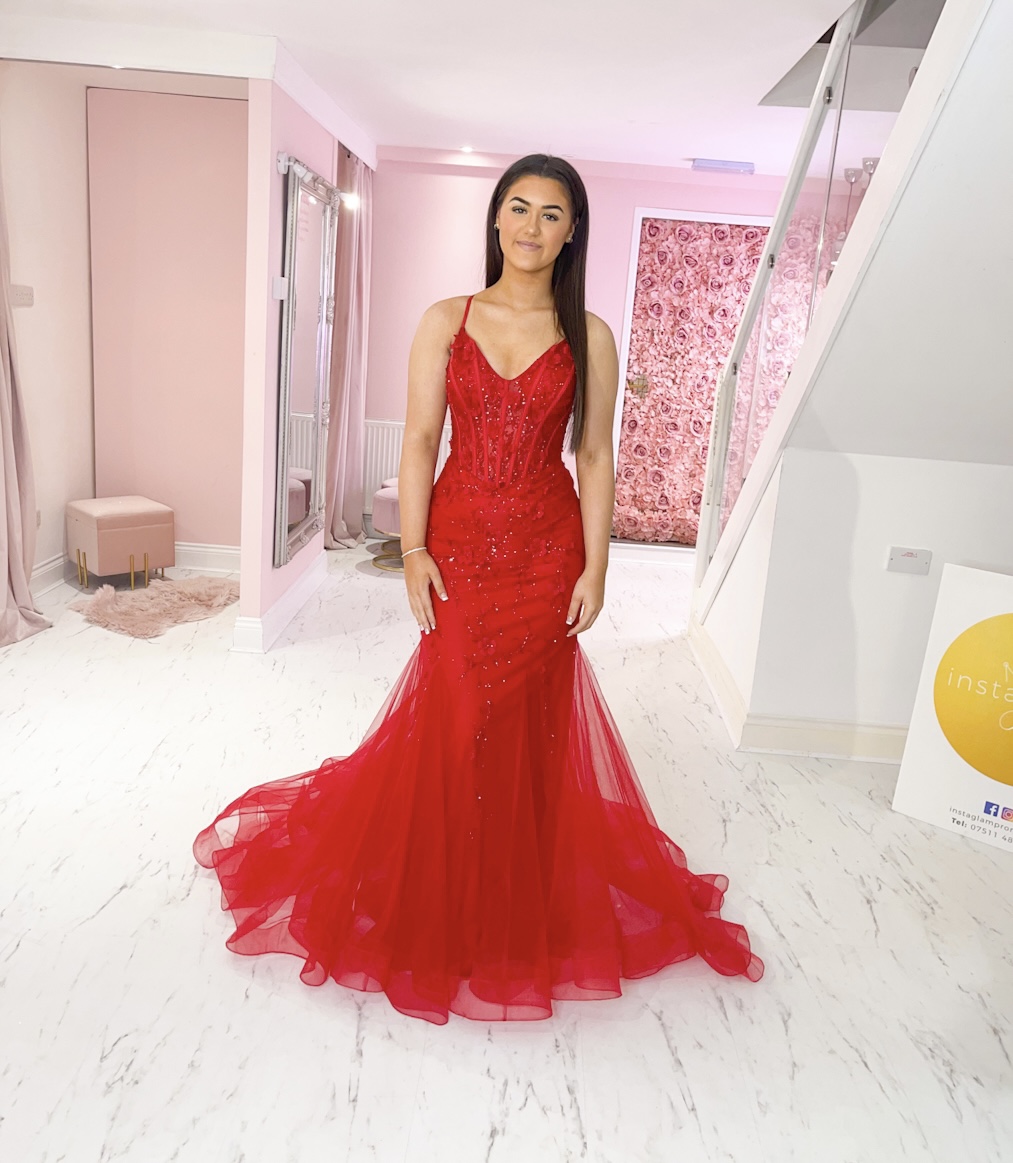 Fashion Red Prom Dresses 2021 A-Line / Princess Scoop Neck Beading Crystal  Sequins Short Sleeve Backless Floor-Length / Long Prom Formal Dresses